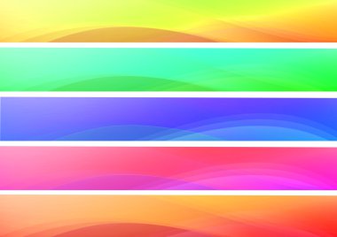 Abstract colorful waves banners clipart