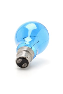 Bright blue tungsten light bulb clipart