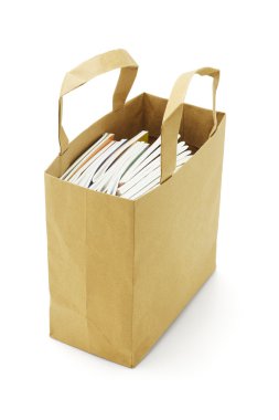Books in paperbag clipart