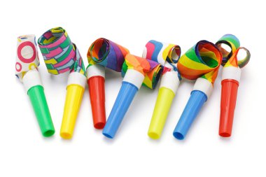 Colorful party blowers clipart