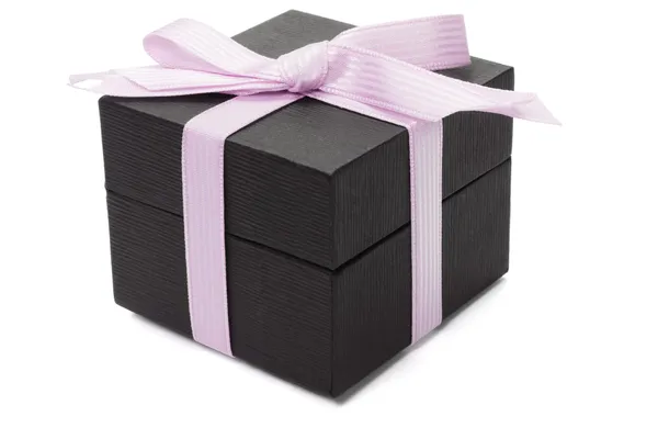 Black gift box — Stock Photo, Image