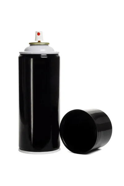 黑色和空白的气溶胶罐 — 图库照片