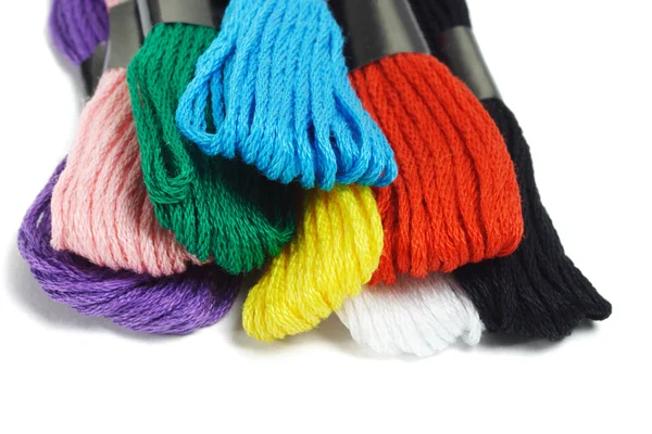 Colorful embroidery threads — Stock Photo, Image