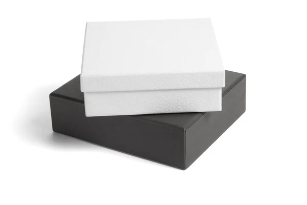 Черно-белые подарочные коробки — стоковое фото
