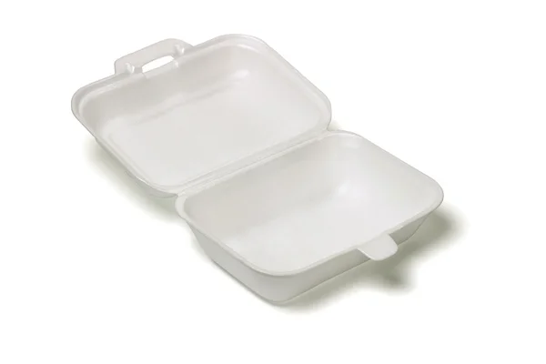 Abrir vazio Styrofoam takeaway caixa — Fotografia de Stock