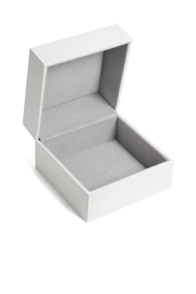 Відкрити білу подарункову коробку — стокове фото