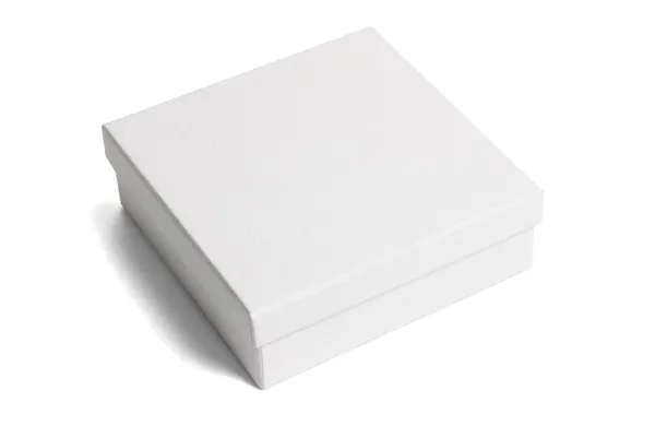 Caixa de presente de papel branco — Fotografia de Stock