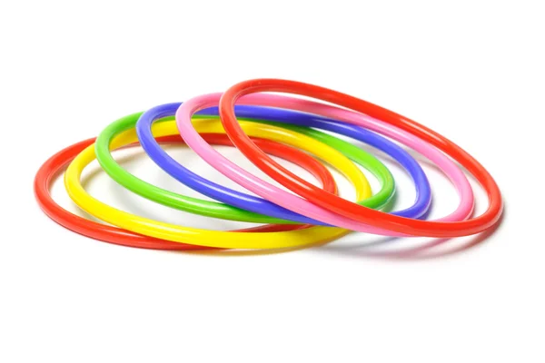 Colorful plastic bangles — Stock Photo, Image