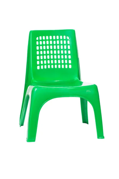 Grön plast stol — Stockfoto