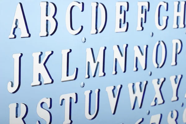Podświetlany z tworzywa sztucznego alfabet wzornik — Zdjęcie stockowe