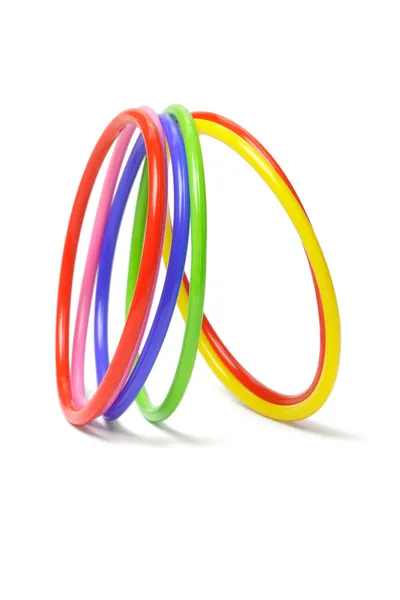 Multicolor plastic bangles — Zdjęcie stockowe