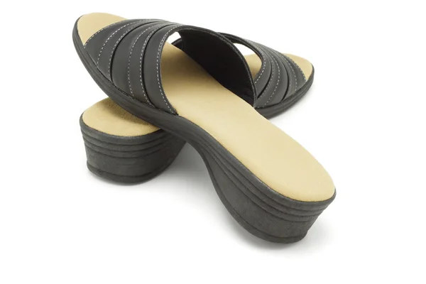 Black casual lady footwear — Stock Photo, Image