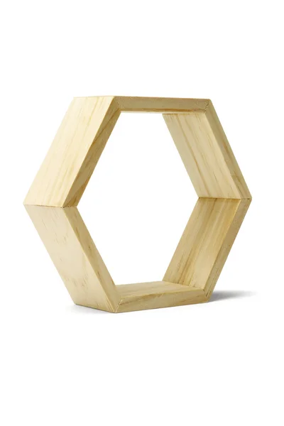 Деревянное шестиугольное кольцо — стоковое фото