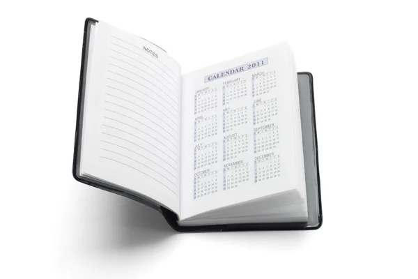 Diario de bolsillo que muestra el calendario 2011 — Foto de Stock