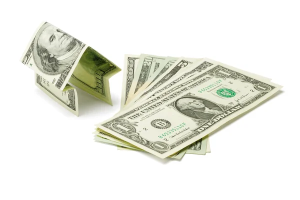 Geld huis en ons dollar — Stockfoto