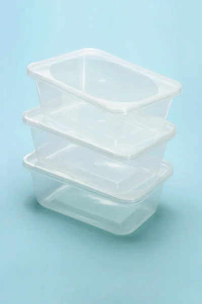 Leere transparente Plastikboxen — Stockfoto