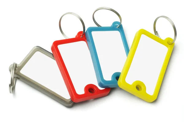Multicolor plastic key labels — Stock Photo, Image
