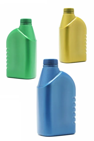 Tre plastbehållare — Stockfoto