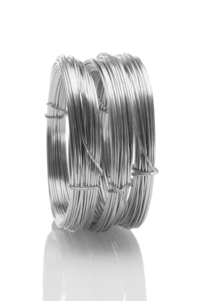 Coils of galvanized wires — Stock Photo, Image