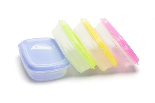 Four plastic storage containers — Stock Photo, Image