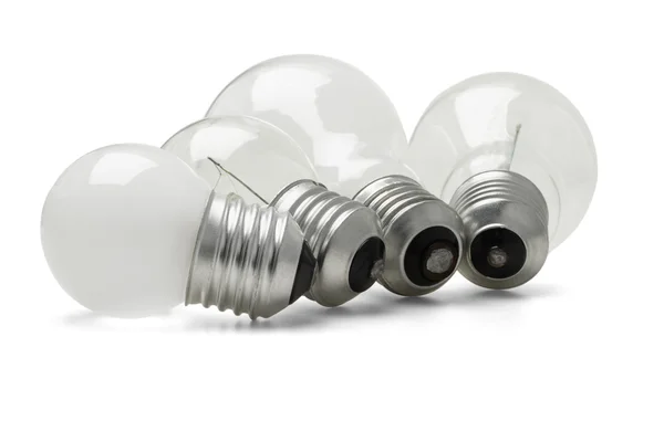Stora och små elektriska glödlampor — Stockfoto