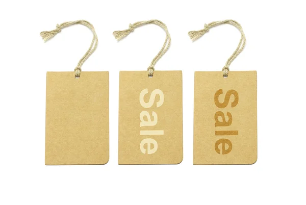 Brown labels with strings — Stock Photo, Image