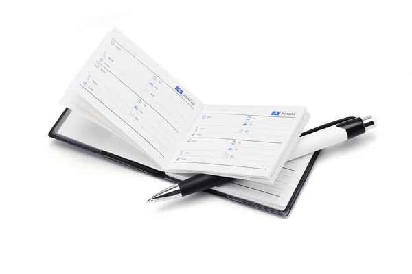 Address book and pen — Stock Photo, Image