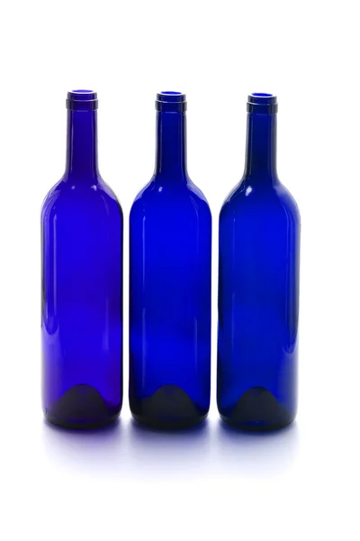 蓝色的葡萄酒瓶 — 图库照片