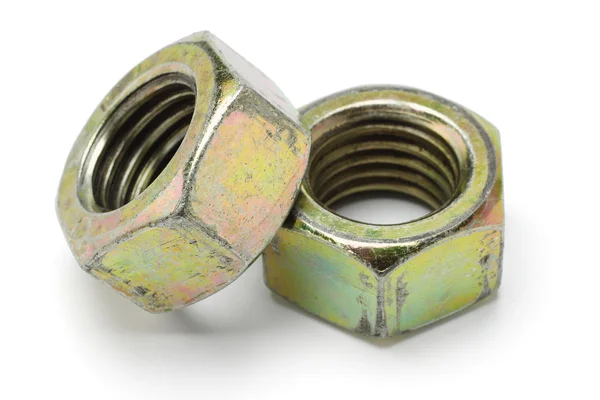 Two large metal nuts — Stock Photo, Image