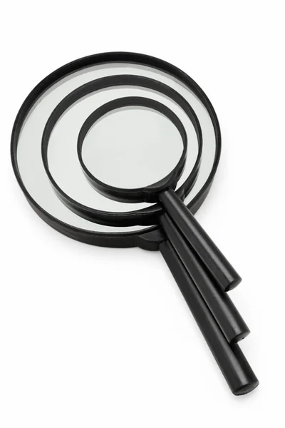 Stack of three magnifying glasses — Stock Photo, Image