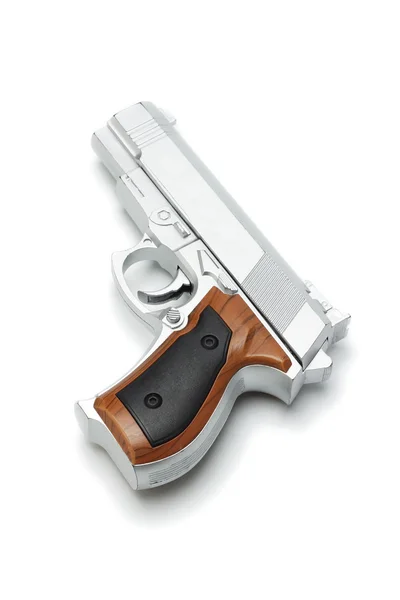 Pistola giocattolo argento — Foto Stock