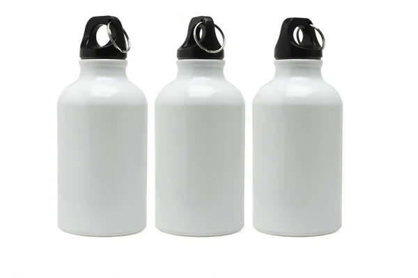 Trzy pojemniki białe wody — Zdjęcie stockowe