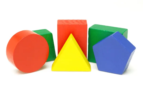 Wooden geometric blocks — Stock Photo, Image