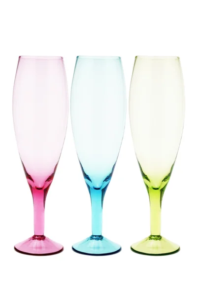 Tres gafas de vino de color —  Fotos de Stock