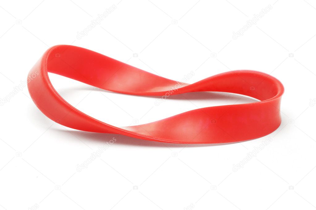 Twisted red rubber wrist band