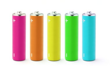 Multicolor AA size batteries clipart