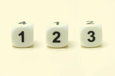 Three white dice clipart