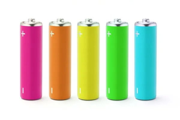 多色の aa のサイズ電池 — ストック写真