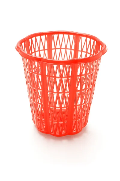 Červený plastový koš — Stock fotografie