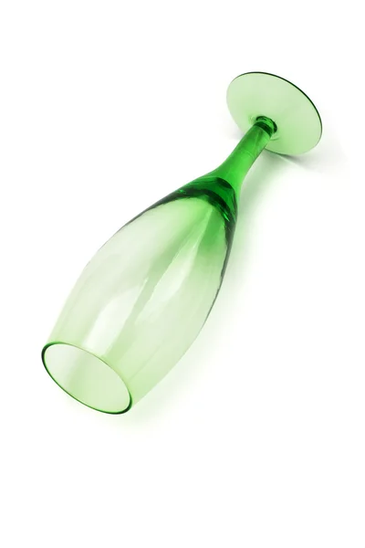 Leeres grünes Weinglas — Stockfoto
