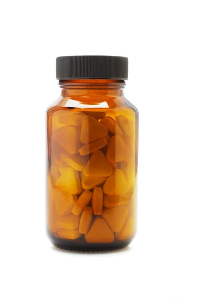 Frasco de medicamento com comprimidos — Fotografia de Stock
