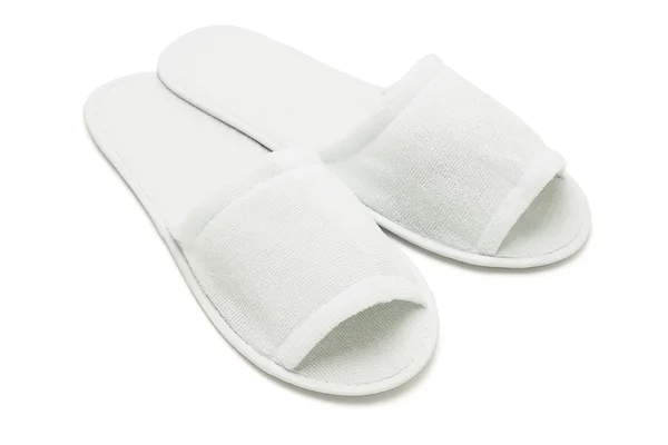Plain white slippers — Stock Photo, Image