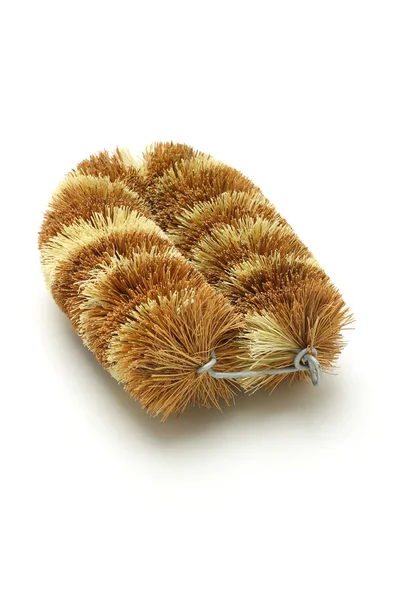 天然のココナッツ繊維ブラシ — ストック写真
