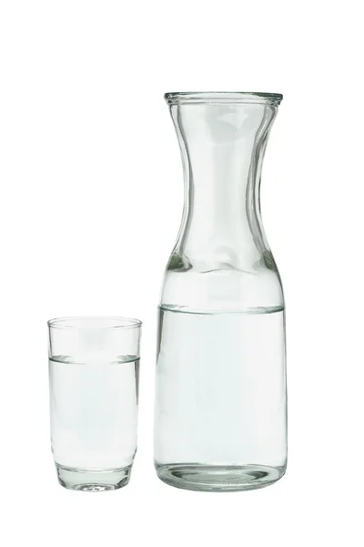 Glas water en werper — Stockfoto