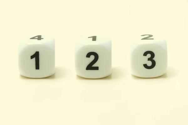 Három fehér kocka — Stock Fotó