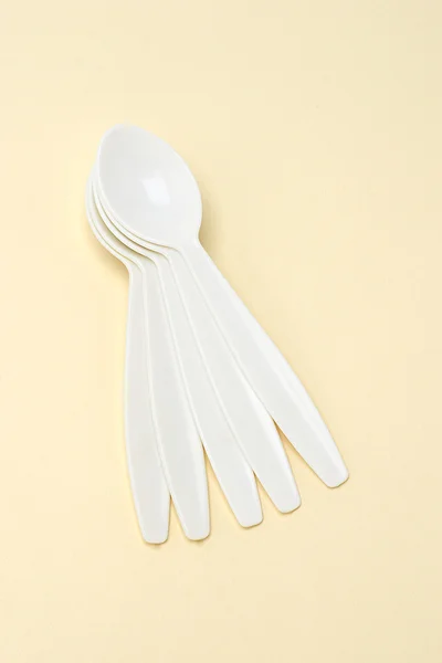 Plastic tea spoons — Stock Photo, Image