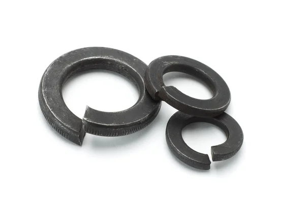 Drie metalen ringen gebruikt — Stockfoto