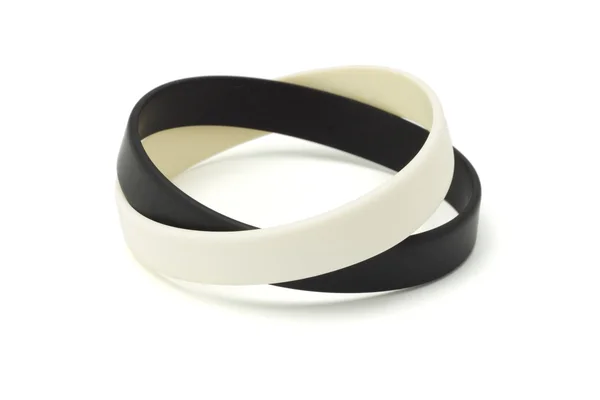 Black and white wrist bands — Stock Photo, Image