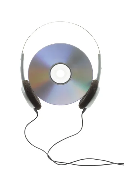 Headphone and digital disc — Stock Photo, Image
