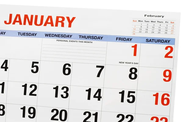 Calender page — Stock Photo, Image